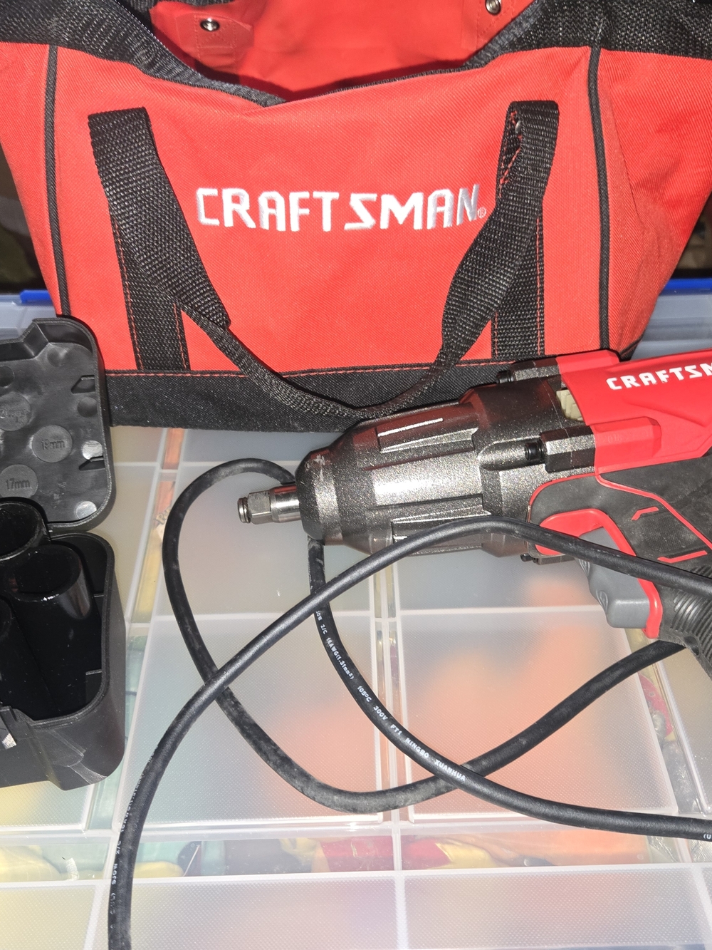 Craftsman Red and Black Impact Wrench with Tool Bag
